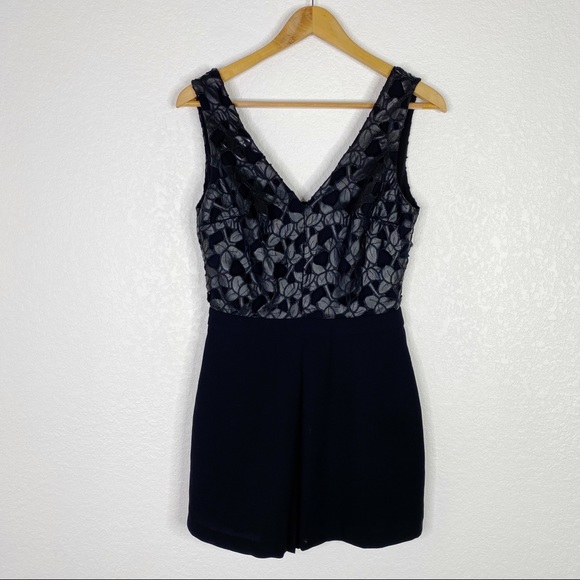 Sam Edelman Dresses & Skirts - Sam Edelman Black Holly Double V Mini Dress Romper